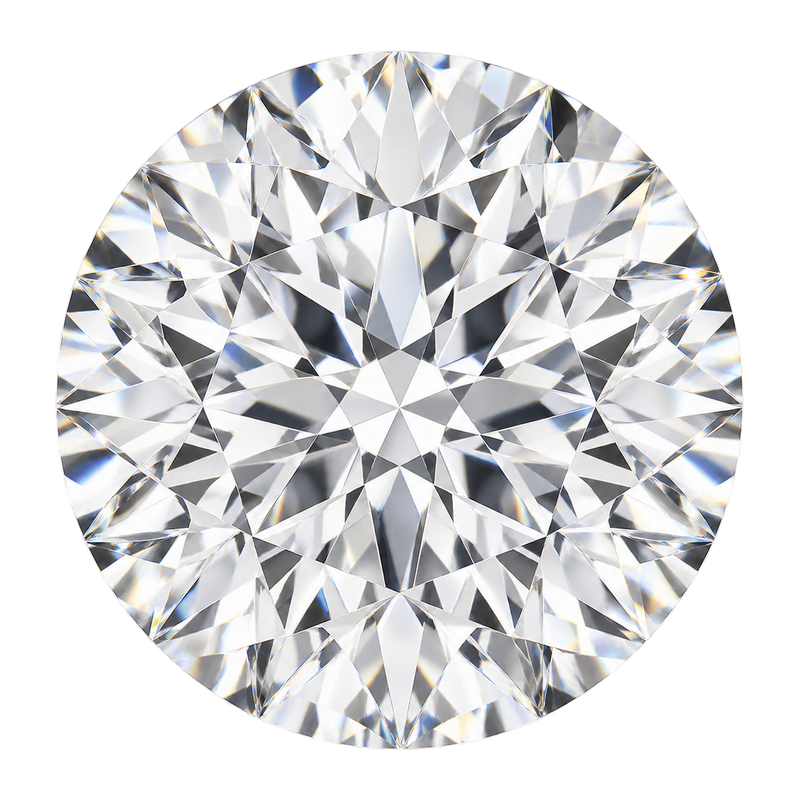 Original face-up round diamond illustration